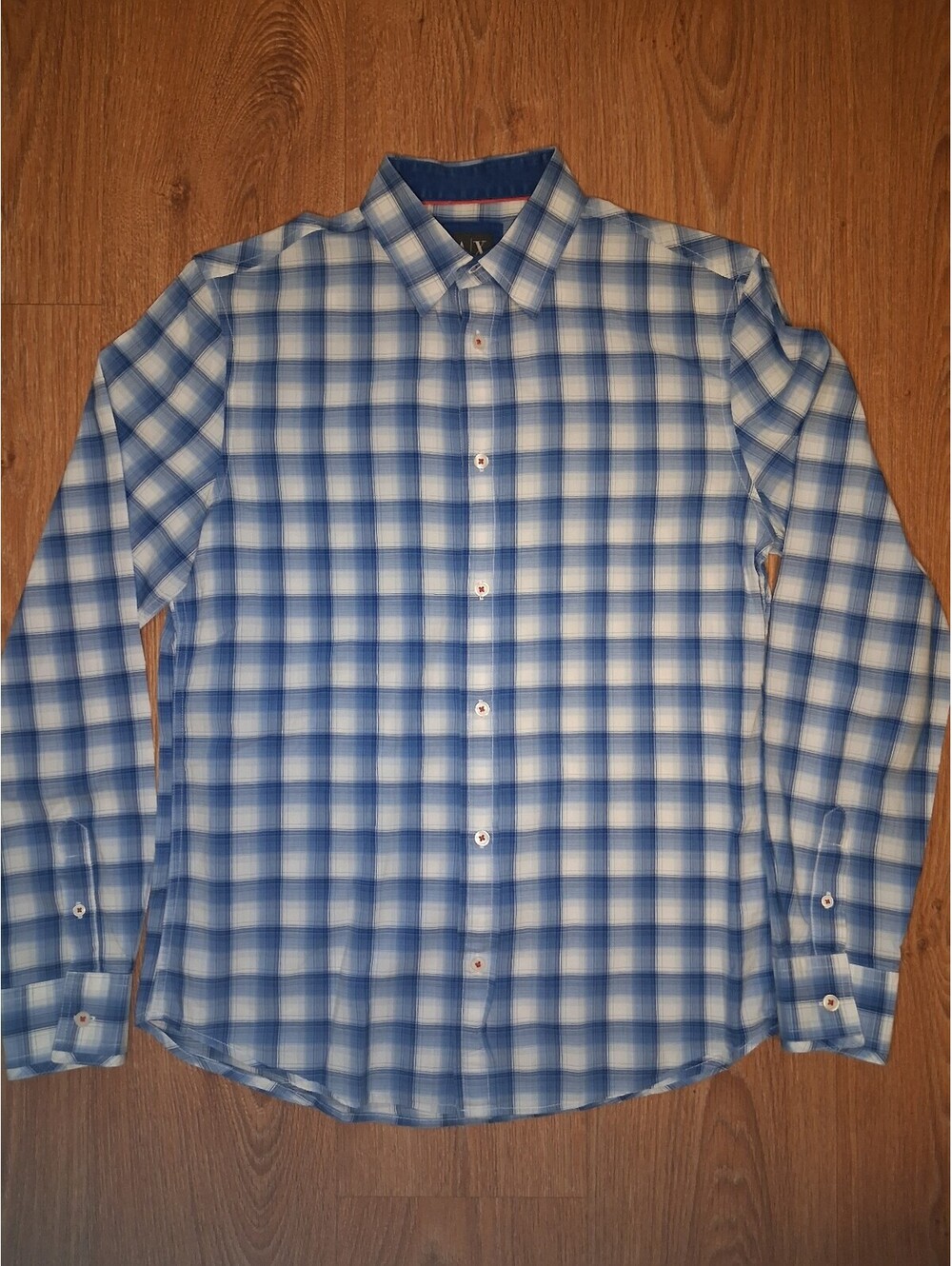 Armani Exchange Button Up Shirt Mens Small Blue Plaid Cotton